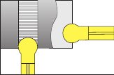 Plaquette standard de 2 mm avec 10&deg; d&#039;angle de coupe et un angle d&#039;attaque de 6&deg; &agrave; gauche