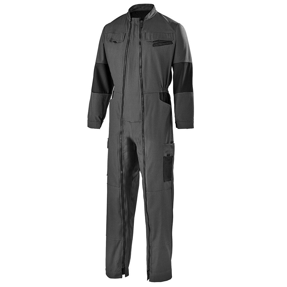 Combinaison de travail 2 zip, gris charcoal Noir, 65% coton 35% polyester 300 gr/m²