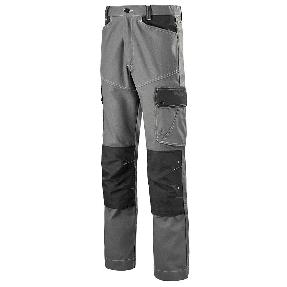 Pantalon craft worker, gris convoy/noir, 65% coton 35% polyester 280 gr/m²